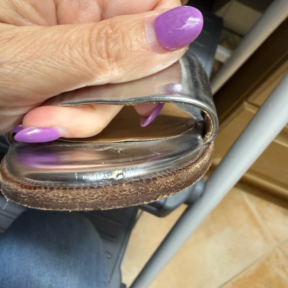 Coach Metallic Silver Ankle Strap Sandals - Picture 11 of 11